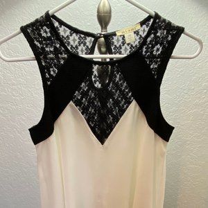 NWOT - Black Lace and white blouse